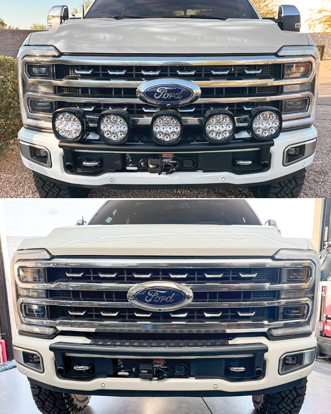 2017 and up Ford F-250 Super Duty Front Light Mount Kit (Stock Bumper)