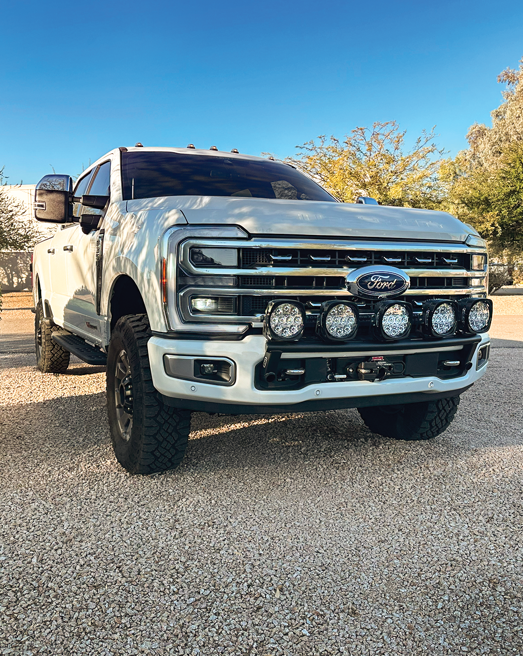 2017 and up Ford F-250 Super Duty Front Light Mount Kit (Stock Bumper)